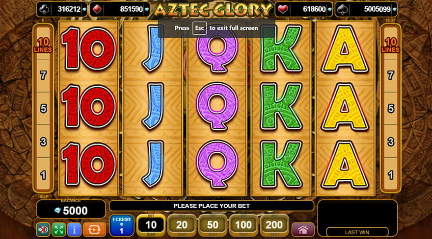 Aztec Glory Slot Game?